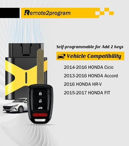 إضافة 2 مفاتيح DIY مجموعة مفاتيح السيارة واستبدال مفتاح السيارة غير المقطوع لاستبدال Honda Civic/Accord/HR-V/Fit مع FCC: MLBHLIK6-1T (4 BUTTON/MLBHLIK6-1T) in Kuwait