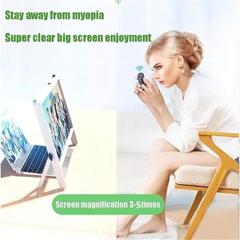 22 inch Screen Magnifier for Laptop,3D HD Screen Magnifying for Movies, Videos, and Gaming, Screen Enlarger with Adjustable Angle Design Amplifier Desktop Magnifier for Seniors Reading (White) in Saudi Arabia