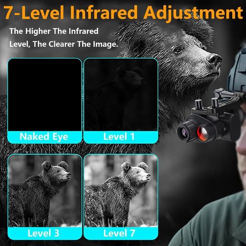 Infrared Night Vision Goggles for Men, 4K Night Vision Monocular 8X Digital Zoom, with 2200mah Battery and 32GB Memory Card for Camping, Surveillance in Saudi Arabia