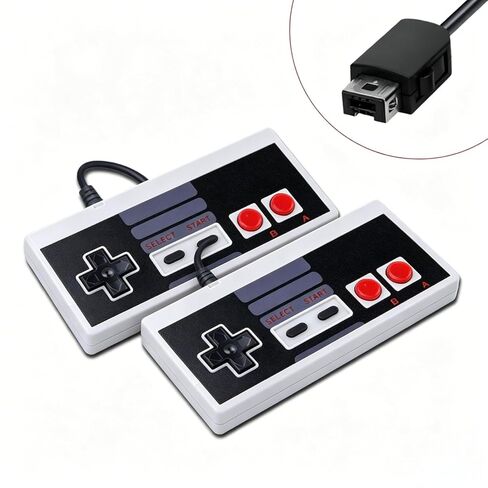 acisan Retro 2-Pack Classic Game Controllers مع كابلات بطول 9.8 قدم - متعة الحنين لجميع أفراد العائلة، متوافقة مع وحدات التحكم الرجعية وأجهزة الكمبيوتر in Kuwait