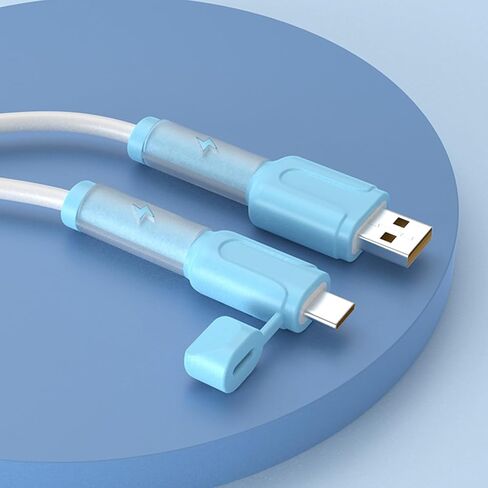 2Pcs Data Cable Protector Silicone Cord Saver Storage Data Cable Winder Protective Cover for Phone Tablet in Saudi Arabia