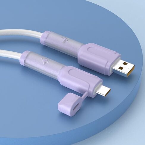 2Pcs Data Cable Protector Silicone Cord Saver Storage Data Cable Winder Protective Cover for Phone Tablet in Saudi Arabia