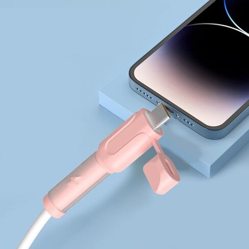 2Pcs Data Cable Protector Silicone Cord Saver Storage Data Cable Winder Protective Cover for Phone Tablet in Saudi Arabia
