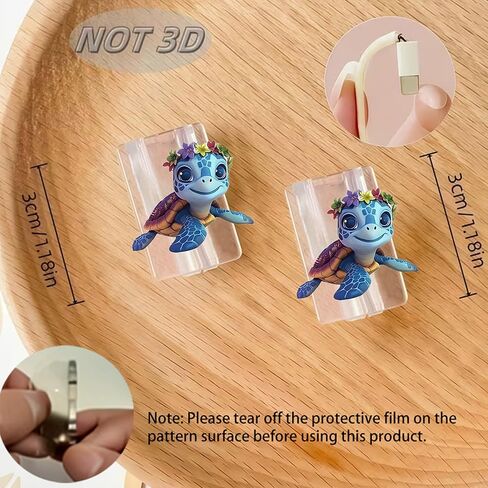 2pcs Acrylic Cable Protector, Cartoon sea Turtle with Floral Crown Type-C Compatible, Anti-Break Data Cable Cover, Gift Idea,Beautiful and Durable Charging Cable Protective Case(SJXT-001) in Saudi Arabia