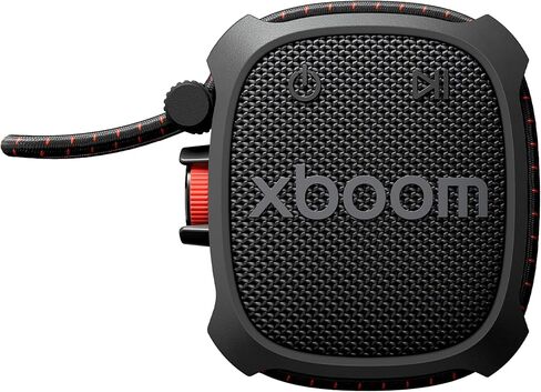 LG xboom Rock by will.i.am, Portable Outdoor Bluetooth Speaker, up to 10 Hours, IP67 Dust and Water Resistant, Adjustable Mounting Cord, Black in Saudi Arabia
