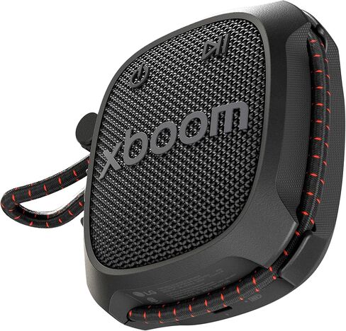 LG xboom Rock by will.i.am, Portable Outdoor Bluetooth Speaker, up to 10 Hours, IP67 Dust and Water Resistant, Adjustable Mounting Cord, Black in Saudi Arabia