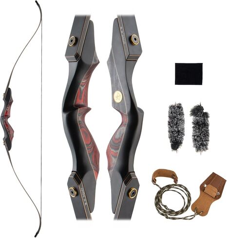 Professional Recurve Bow and Arrow Set for Adults Youth Beginners, 60'' Wooden Takedown Hunting Bow for Outdoor, Hunting and Practice, Right Hand, 30/40/50lbs in Saudi Arabia