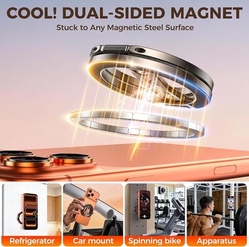 Magnetic Phone Ring for MagSafe Grip [Dual-Sided Magnetic] [Magnet Phone Stand Grip Compatible with Car Mounts] Mag Safe Accessory for iPhone 17/16/15/14/13 Pro Max Plus, Grey in Saudi Arabia