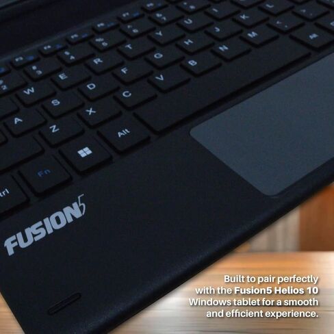 حافظة لوحة مفاتيح لرسو السفن اللوحية Fusion5 Helios مقاس 10.1 بوصة - لوحة مفاتيح POGO مغناطيسية قابلة للفصل مع لوحة لمس دقيقة - غطاء كمبيوتر لوحي 2 في 1 مع مسند قابل للتعديل - كتابة صامتة ومريحة in Kuwait