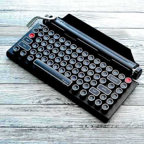 QWERKYTOYS QWERKYWRITER 2 لوحة مفاتيح ميكانيكية ممتازة من الألومنيوم مع مفاتيح قابلة للتبديل السريع، وضع لاسلكي سريع، مقبض تمرير الصفحة وحامل كمبيوتر لوحي عالي التحمل Mac/Win/Android/iOS in Saudi Arabia