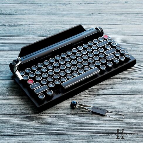 QWERKYTOYS QWERKYWRITER 2 لوحة مفاتيح ميكانيكية ممتازة من الألومنيوم مع مفاتيح قابلة للتبديل السريع، وضع لاسلكي سريع، مقبض تمرير الصفحة وحامل كمبيوتر لوحي عالي التحمل Mac/Win/Android/iOS in Saudi Arabia