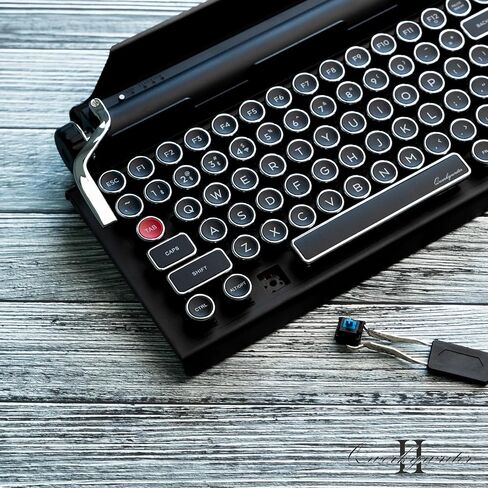QWERKYTOYS QWERKYWRITER 2 لوحة مفاتيح ميكانيكية ممتازة من الألومنيوم مع مفاتيح قابلة للتبديل السريع، وضع لاسلكي سريع، مقبض تمرير الصفحة وحامل كمبيوتر لوحي عالي التحمل Mac/Win/Android/iOS in Saudi Arabia