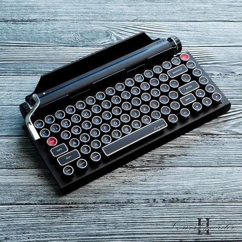 QWERKYTOYS QWERKYWRITER 2 لوحة مفاتيح ميكانيكية ممتازة من الألومنيوم مع مفاتيح قابلة للتبديل السريع، وضع لاسلكي سريع، مقبض تمرير الصفحة وحامل كمبيوتر لوحي عالي التحمل Mac/Win/Android/iOS in Saudi Arabia