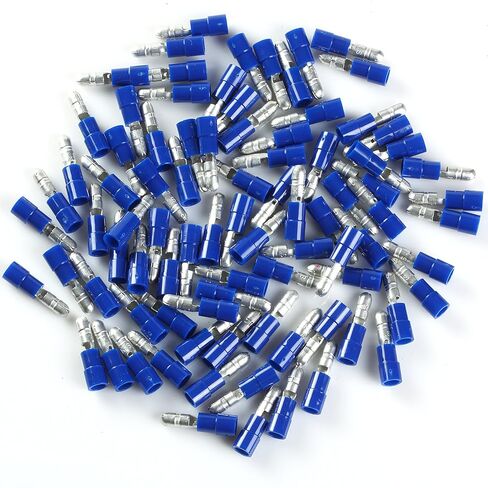 MAS 100pcs Male Bullet Connector Nylon .156 Blue 16-14 Gauge in Saudi Arabia