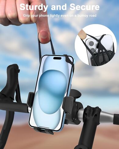 Boat Phone Mount - [Security Straps] Marine Helm Cell Phone Holder, Ultra Stable Handle Bar Pole Clamp for Boat Rail Accessories, for iPhone 17 Air Pro Max 16 15 14 13 12, Galaxy, 4.7-7" Phones in Saudi Arabia