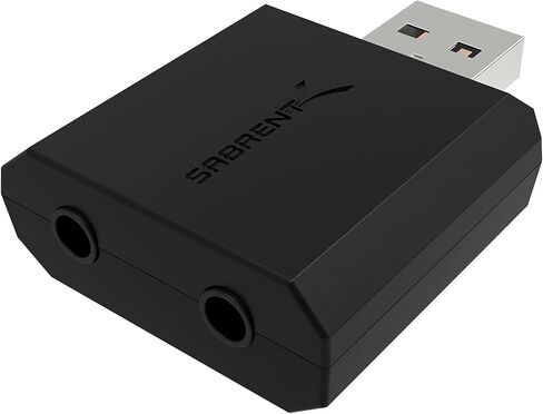 محول مقسم مقبس ستيريو USB إلى 2 × 3.5 مم من SABRENT لمكبر الصوت وسماعات الرأس يدعم Windows وMac. التوصيل والتشغيل لا حاجة إلى برامج تشغيل. (AU-2X35) in Saudi Arabia