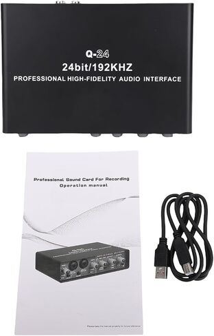 واجهة صوت USB، 2 قناة 192 كيلو هرتز 24 بت مع مدخل طاقة فانتوم XLR TRS، بطاقة صوت لتسجيل الكمبيوتر وميكروفون الجيتار وموسيقيي الاستوديو المنزلي in Saudi Arabia