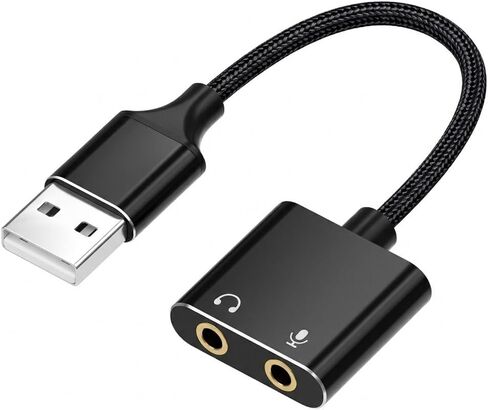 Universal USB Audio Adapter with 3.5mm Combo Jack - for PC, Laptop, Mac, PS5, PS4 & More (Windows/Mac/Linux Compatible)(AA-01) in Saudi Arabia