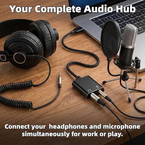 Universal USB Audio Adapter with 3.5mm Combo Jack - for PC, Laptop, Mac, PS5, PS4 & More (Windows/Mac/Linux Compatible)(AA-01) in Saudi Arabia