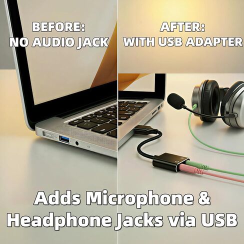 Universal USB Audio Adapter with 3.5mm Combo Jack - for PC, Laptop, Mac, PS5, PS4 & More (Windows/Mac/Linux Compatible)(AA-01) in Saudi Arabia