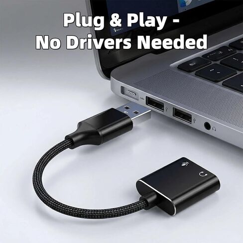 Universal USB Audio Adapter with 3.5mm Combo Jack - for PC, Laptop, Mac, PS5, PS4 & More (Windows/Mac/Linux Compatible)(AA-01) in Saudi Arabia
