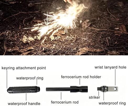 6PCS Ferro Rods Fire Starter Sticks Fire Striker Flint and Steel Fire Starter Kit Survival Flint Fire EDC Steel Spark Magnesium Rod in Saudi Arabia