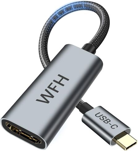 WFH USB C to HDMI Adapter [4K@60Hz],Thunderbolt 3/4 to HDMI Adapter,High-Speed Type C HDMI Converter,Compatible for MacBook Pro,iPhone17 Max Plus,iPad Air,XPS,Galaxy S24Ultra,iMac Mini Etc-Gray in Saudi Arabia