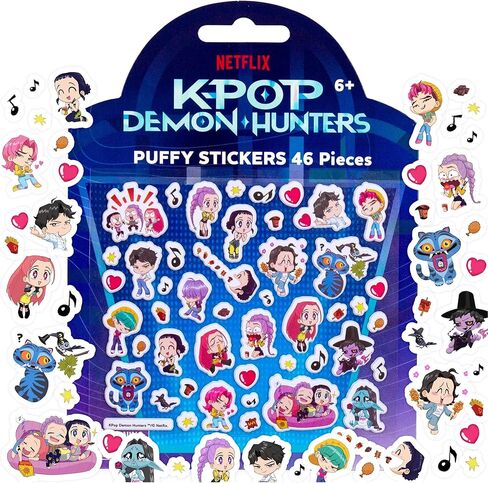 Kpop Demon Hunters™ Puffy Stickers, Includes Over 40 Designs, Official Kpop Demon Hunters Merch, Great Scrapbook Supplies, Cool Stuff for Planners, Kids Crafts, Party Favors in Saudi Arabia