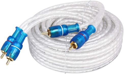 حزمة Rockville Krypton MF4: مضخم صوت بحري بقوة 2400 وات / 600 وات RMS ذو 4 قنوات، طقم أسلاك تثبيت أمبير مقاوم للماء RMWK4 V2 4 AWG، MRCA25، كابل RCA زوج ملتوي بطول 25 قدمًا، 3 عناصر in Saudi Arabia