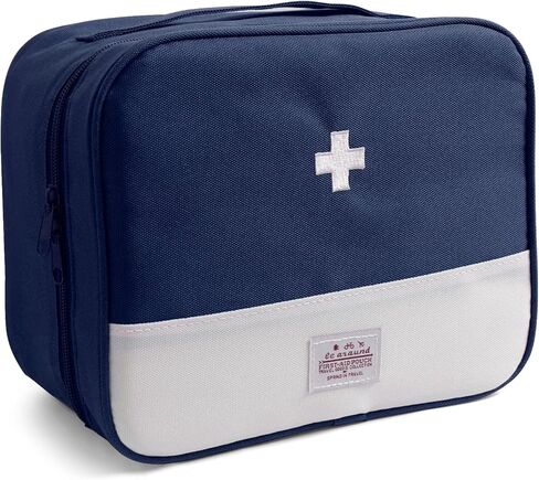 Faylapa First Aid Kit Empty Bag, 9.8x8.3x4.7 Inches Travel Empty First Aid Kit Pouch for Emergency at Home, Office, Car, Outdoors, Boat, Camping, Hiking(Bag Only, Navy Blue) in Saudi Arabia