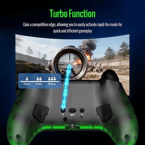 وحدة تحكم BETMI اللاسلكية لجهاز PS-5، Pro/Slim/PC، مع عصا التحكم بتأثير Hall & Trigger/Macro/Turbo/RGB Light/مقبس صوت TRRS مقاس 3.5 مم/مكبر صوت/زر كتم الصوت/دوران ذو 6 محاور/اهتزاز مزدوج/لوحة اللمس (أسود/شفاف) in Kuwait