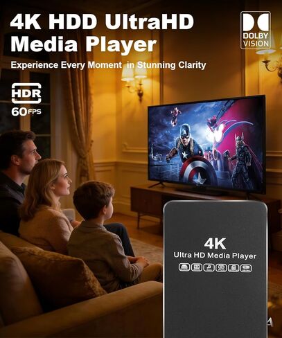 مشغل وسائط اللافتات الرقمية ACEMAX 4K مع حافظة معدنية - دعم SSD مدمج / 2.5 بوصة HDD، USB 3.0 Type-C، تشغيل تلقائي وحلقة، لا حاجة إلى شبكة Wi-Fi، مشغل وسائط HDMI 4K H.265 للتلفزيون والشاشات in Kuwait
