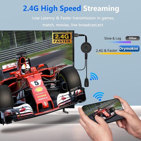 2026 Wireless HDMI Display Adapter 4K, Portable Screen Mirror Dongle, WiFi Casting Video/Audio for Phone, Pad, Android, Tablet, Laptop, Windows to TV/Monitor/Projector, Miracast, Airplay, DLNA in Saudi Arabia