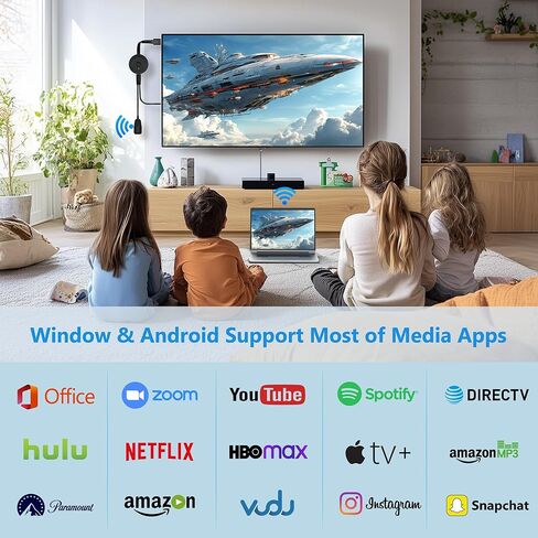 2026 Wireless HDMI Display Adapter 4K, Portable Screen Mirror Dongle, WiFi Casting Video/Audio for Phone, Pad, Android, Tablet, Laptop, Windows to TV/Monitor/Projector, Miracast, Airplay, DLNA in Saudi Arabia