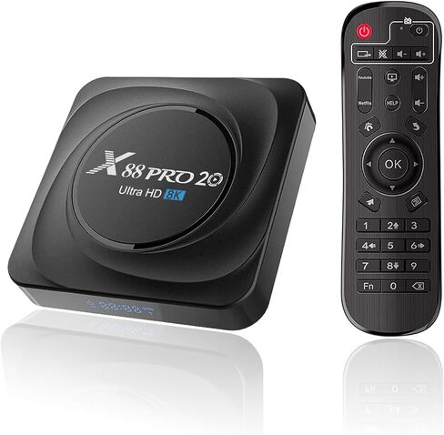 8K TV Box Android 11.0 RK3566 شرائح، 2026 Android Box 8GB RAM 64GB ROM يدعم Ethernet 1000M LAN Dual-WiFi 2.4G/5.8G WIFI6 3D 6K 4K 2K HDR10+ BT5.0 مشغل صندوق التلفزيون الذكي مع جهاز تحكم عن بعد بالأشعة تحت الحمراء in Kuwait