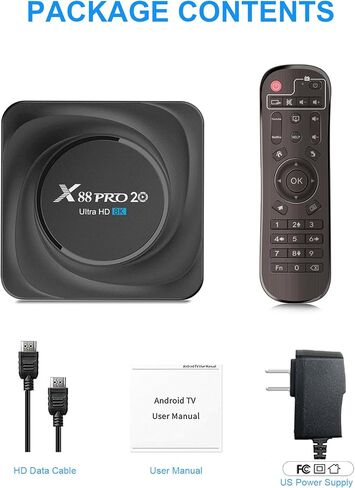8K TV Box Android 11.0 RK3566 شرائح، 2026 Android Box 8GB RAM 64GB ROM يدعم Ethernet 1000M LAN Dual-WiFi 2.4G/5.8G WIFI6 3D 6K 4K 2K HDR10+ BT5.0 مشغل صندوق التلفزيون الذكي مع جهاز تحكم عن بعد بالأشعة تحت الحمراء in Kuwait