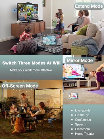 محول عرض لاسلكي AIMIBO 4K 5G - قم بتوصيل وتشغيل دونجل HDMI اللاسلكي، وإرسال الفيديو من Android iOS Windows MacOS Tablet كمبيوتر محمول إلى جهاز عرض شاشة التلفزيون، يدعم Airplay DLNA Miracast Blue in Kuwait