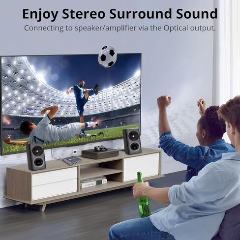 4K Digital Media Player, TV MP4 Video Player for USB Drive/TF Card, 4K@60Hz Digital Signage HD Media Players with HDMI/AV/Optical, H.265/HEVC, Looping Auto Playback, Grey in Saudi Arabia