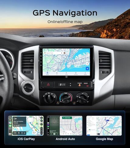 2+64G Car Radio Stereo for Toyota Tacoma 2005-2015, CarPlay & Android Auto Head Unit, 9" Touchscreen/GPS Navigation/HD Backup Camera/SWC in Saudi Arabia