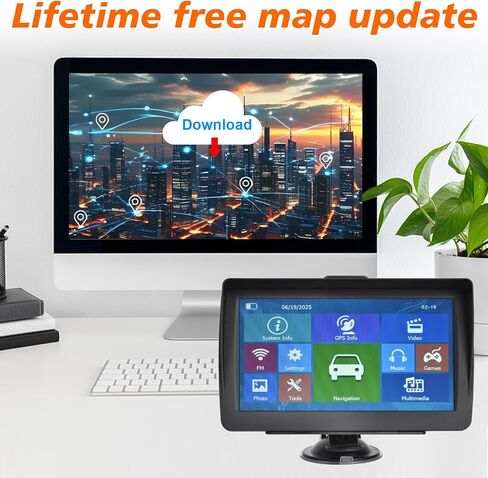 GPS Navigator for Car 2026 أحدث تحديثات مجانية لخرائط أمريكا الشمالية مقاس 7 بوصات مدى الحياة، وتنبيهات حدود السرعة، وتحذيرات الكاميرا ذات الضوء الأحمر. نظام ملاحة GPS عالمي لمعظم المركبات. in Kuwait