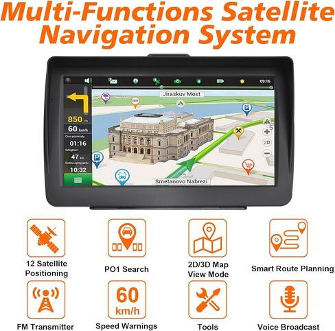GPS Navigator for Car 2026 أحدث تحديثات مجانية لخرائط أمريكا الشمالية مقاس 7 بوصات مدى الحياة، وتنبيهات حدود السرعة، وتحذيرات الكاميرا ذات الضوء الأحمر. نظام ملاحة GPS عالمي لمعظم المركبات. in Kuwait