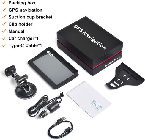 GPS Navigator for Car 2026 أحدث تحديثات مجانية لخرائط أمريكا الشمالية مقاس 7 بوصات مدى الحياة، وتنبيهات حدود السرعة، وتحذيرات الكاميرا ذات الضوء الأحمر. نظام ملاحة GPS عالمي لمعظم المركبات. in Kuwait