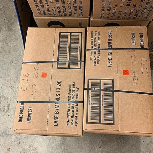 MRE (Ready-to-Eat) Meal Kit A and B Bundle Cases - Genuine U.S. Military Surplus Supply Box with Heater - Nutritional Emergency Food Bulk - Survival Food Rations Pack - Inspection Date 2025 or Better in Saudi Arabia