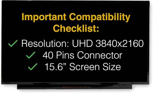 Replacement Screen for NE156QUM-N6A V3.0 40 Pins UHD 3840x2160 Matte LCD LED Display with Tools & Tape in Saudi Arabia