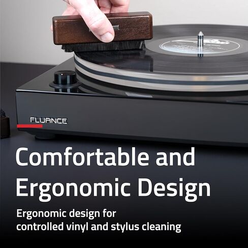 Fluance 2-in-1 Vinyl Record & Stylus Cleaning Kit with Anti-Static Carbon Fiber Brush and Turntable Stylus Brush with Soft Bristles - Precise Vinyl Cleaning Kit to Preserve Sound Quality (VB64) in Saudi Arabia