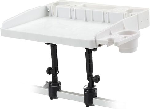 HITORHIKE Bait Board Set with Mounts & Extenders – White Cutting Board for Bass, Center Console, Pontoon Boats – Great for Fishing, Filleting, Outdoor Cooking (Round & Square Rail Mount Set) in Saudi Arabia