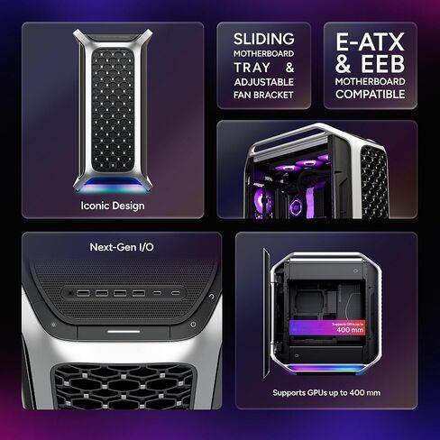 Cooler Master Cosmos Alpha Full Tower ATX PC Case – Flagship Curved Aluminum Frame, Powerful 200mm Dual Intake Fans, Fits 400mm GPUs & 420mm Radiators, ARGB Chassis Underglow, Limited Edition in Saudi Arabia