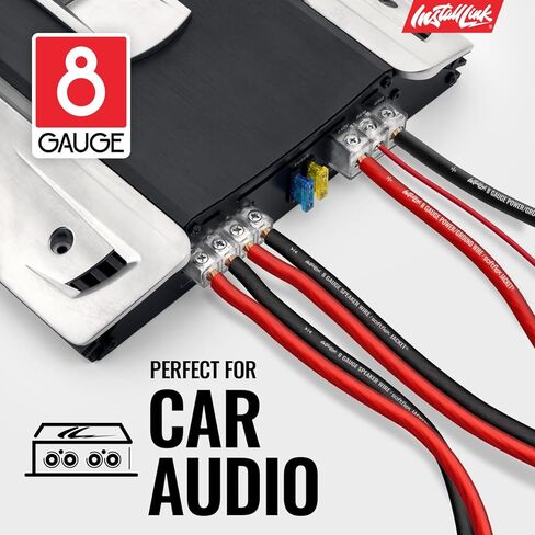 Install Link 8 AWG Gauge Speaker Wire Cable (25 Feet) Stereo, Car or Home Theater (CCA) in Saudi Arabia