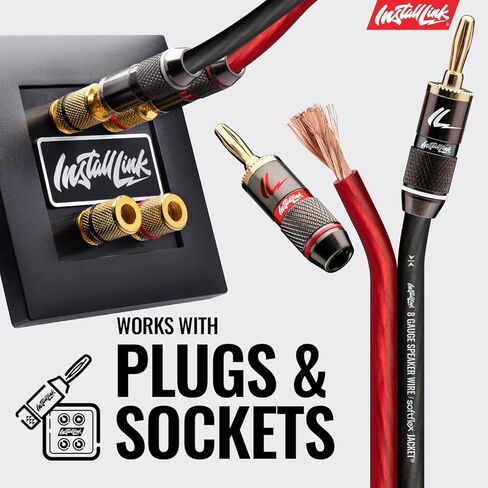 Install Link 8 AWG Gauge Speaker Wire Cable (25 Feet) Stereo, Car or Home Theater (CCA) in Saudi Arabia