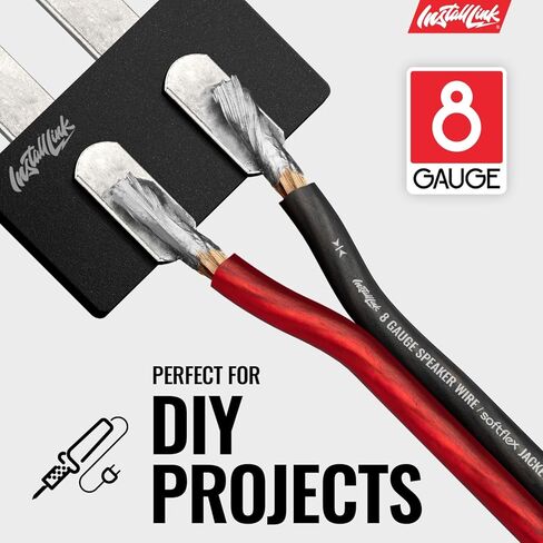Install Link 8 AWG Gauge Speaker Wire Cable (25 Feet) Stereo, Car or Home Theater (CCA) in Saudi Arabia